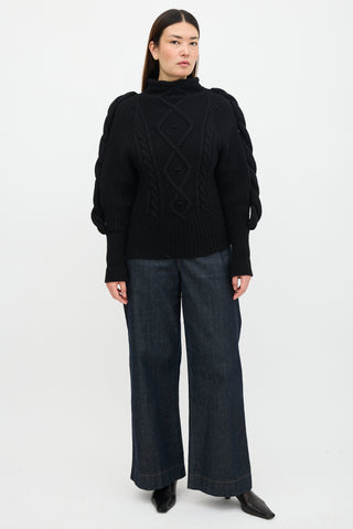 Alexandre Vauthier Wool Cable Knit Sweater