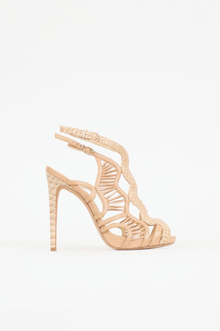Alexandre Birman Leather Cutout Caged Heel