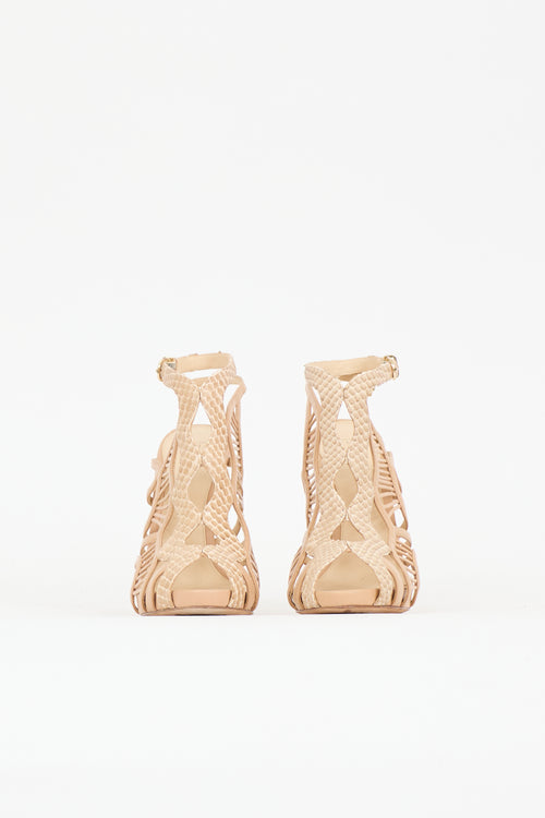 Alexandre Birman Leather Cutout Caged Heel