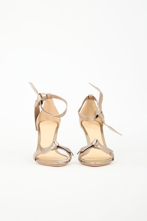 Alexandre Birman Metallic Leather Clarita Heel
