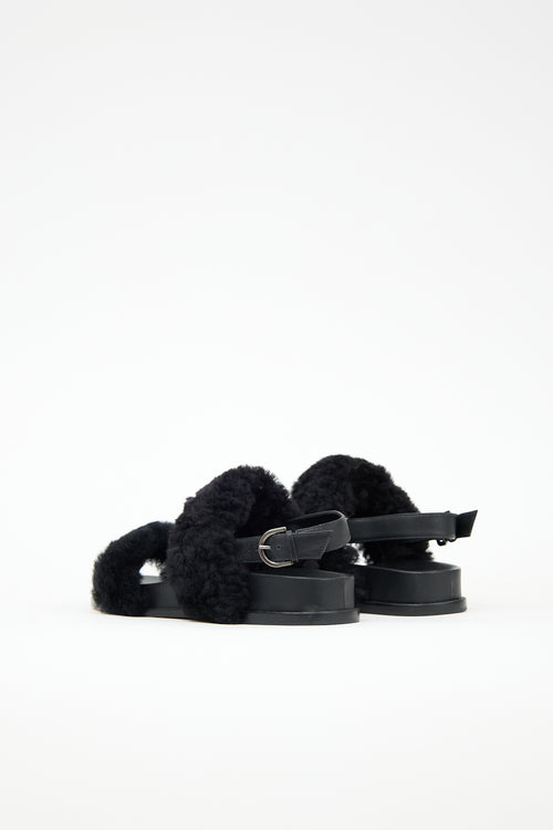 Alexandre Birman Shearling & Leather Sport Sandal