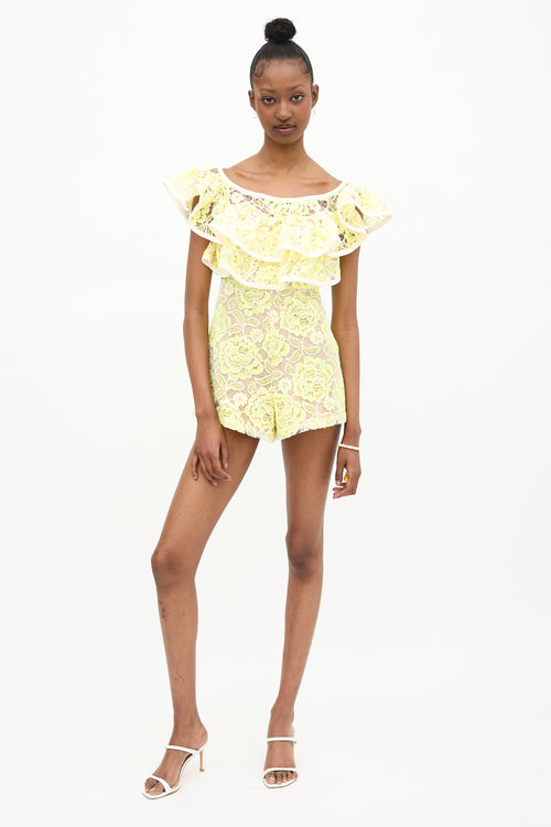 Alexis Guipure Lace Ruffle Romper