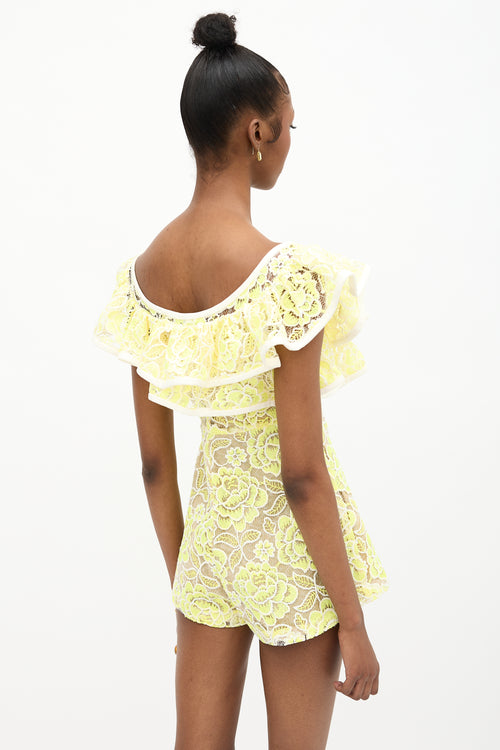 Alexis Guipure Lace Ruffle Romper