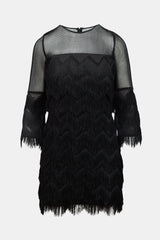 Alexis Mesh & Fringe Mini Dress