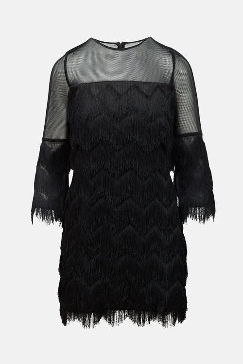 Alexis Mesh & Fringe Mini Dress