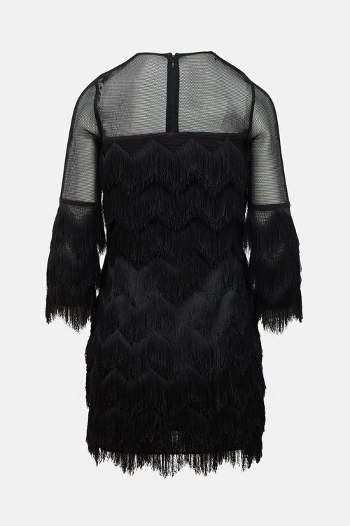Alexis Mesh & Fringe Mini Dress