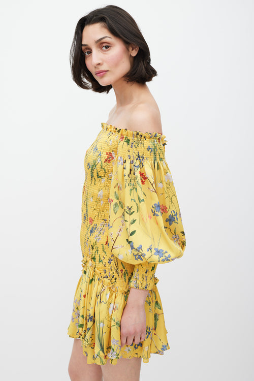 Alexis Yellow & Multicolour Floral Smocked Dress