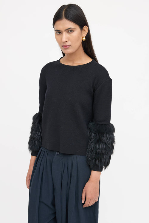 Alice + Olivia Fur Wool Sweater