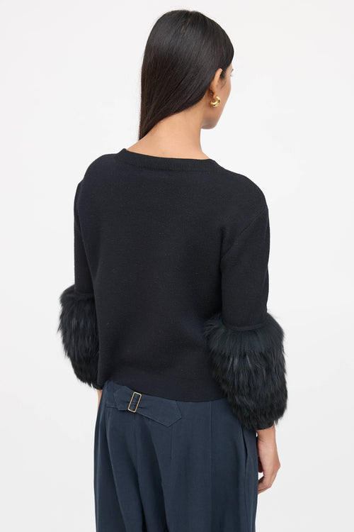 Alice + Olivia Fur Wool Sweater