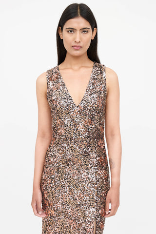 Alice + Olivia Sequin Sleeveless Dress