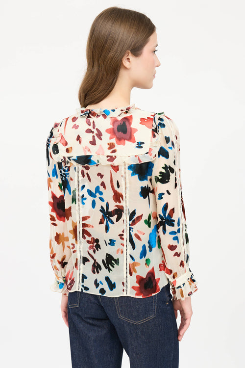 Alice + OliviaPattern Button Up  Blouse