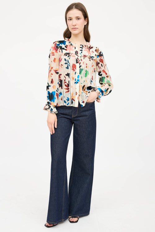Alice + OliviaPattern Button Up  Blouse