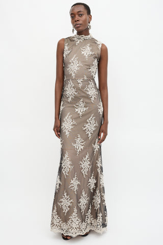 Alice + Olivia Lace Mesh Dress