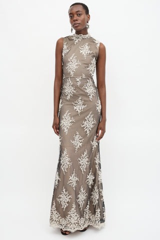 Alice + Olivia Lace Mesh Dress