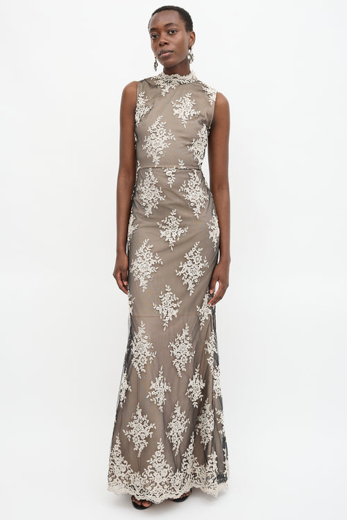 Alice + Olivia Lace Mesh Dress