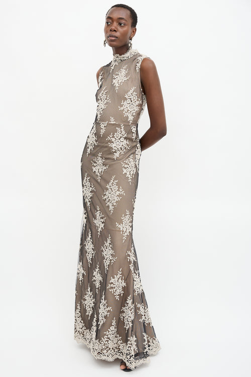 Alice + Olivia Lace Mesh Dress