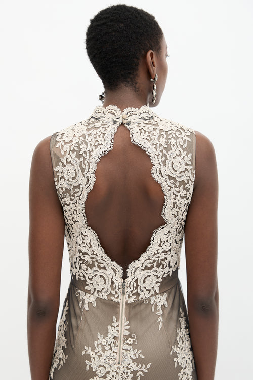 Alice + Olivia Lace Mesh Dress