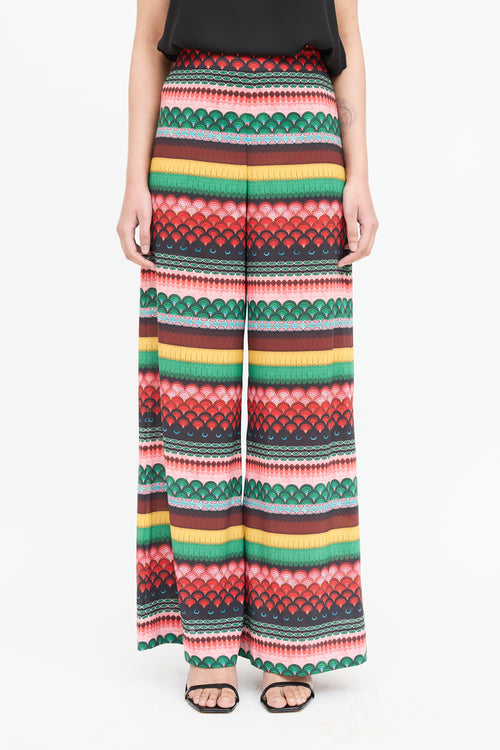 Alice + Olivia Patterned Wide Leg Pants