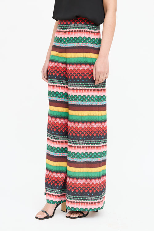 Alice + Olivia Patterned Wide Leg Pants