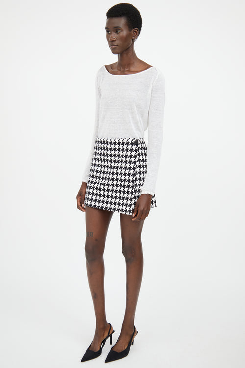 Alice + Olivia B&W Reena Houndstooth Skirt