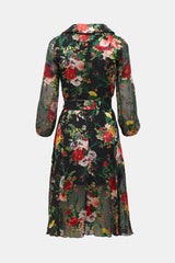 Alice + Olivia Silk Floral Wrap Dress
