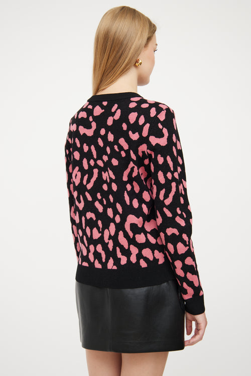 Alice + Olivia Black & Pink Print Sweater