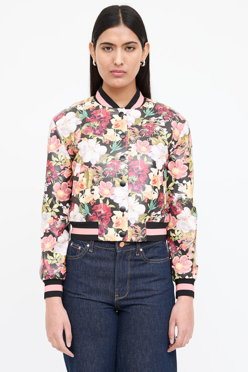 Alice + Olivia Floral Faux Leather Jacket
