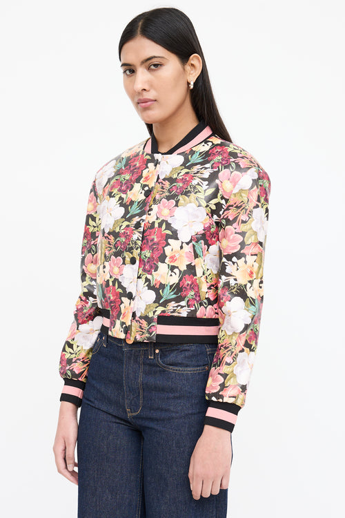 Alice + Olivia Floral Faux Leather Jacket