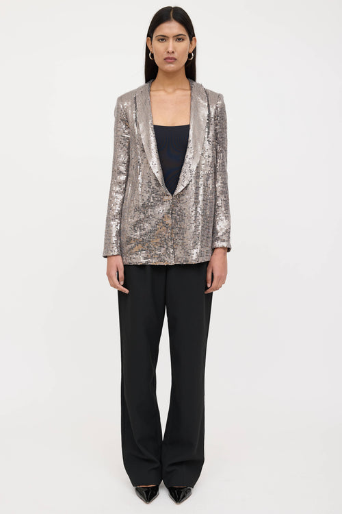 Alice + Olivia Sequin Shawl Blazer