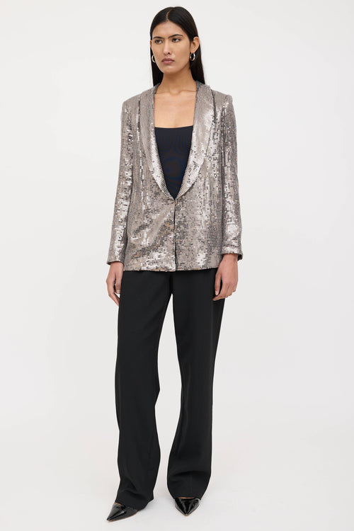 Alice + Olivia Sequin Shawl Blazer