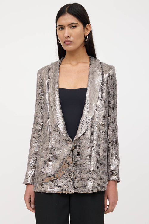 Alice + Olivia Sequin Shawl Blazer