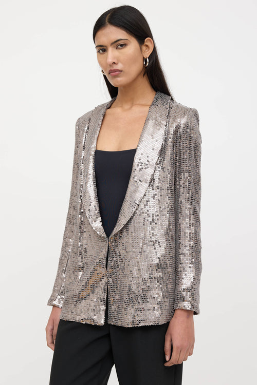 Alice + Olivia Sequin Shawl Blazer