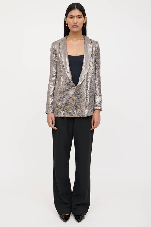 Alice + Olivia Sequin Shawl Blazer