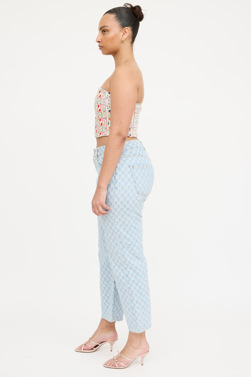 Alice + Olivia Linen Floral Corset