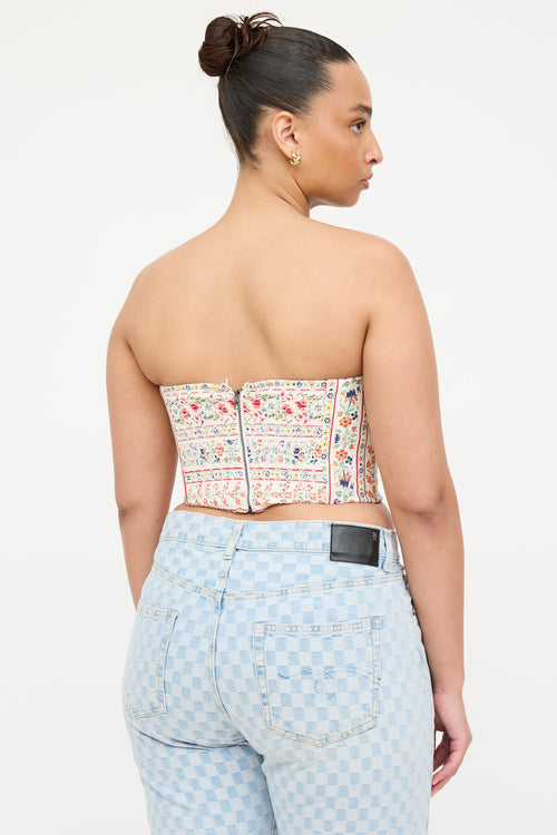 Alice + Olivia Linen Floral Corset