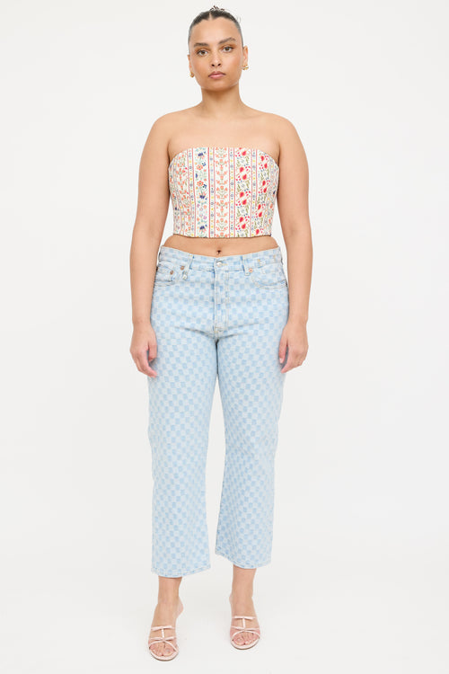 Alice + Olivia Linen Floral Corset