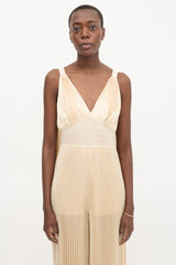 Alice + Olivia Metallic Plissé Rosalie Jumpsuit