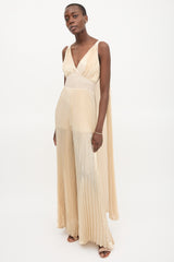 Alice + Olivia Metallic Plissé Rosalie Jumpsuit