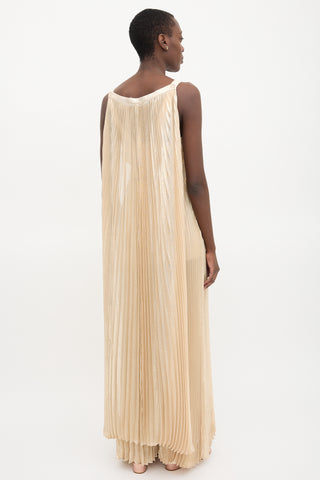 Alice + Olivia Metallic Plissé Rosalie Jumpsuit