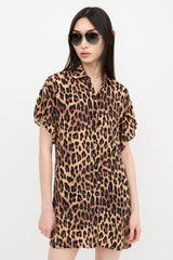 Alice + Olivia Printed Jude Ruffle Shirt Dress