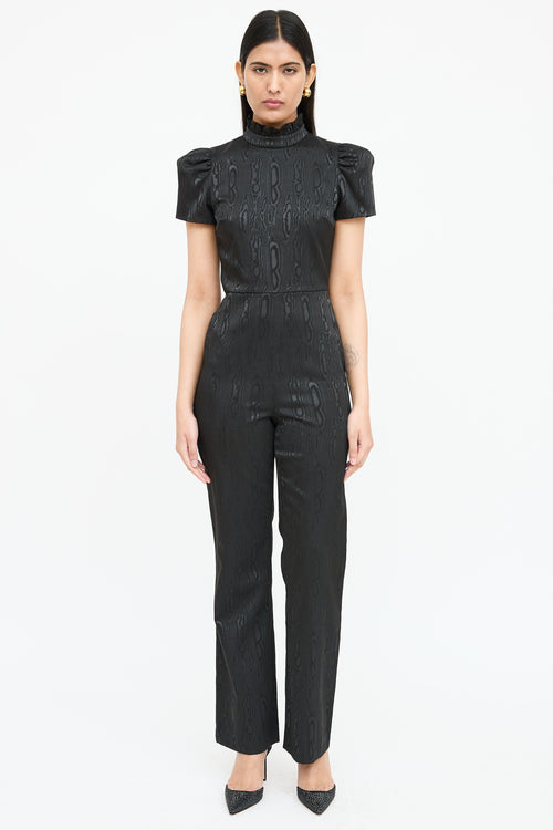 Alice + Olivia Textured Mock Neck Jumpsuit