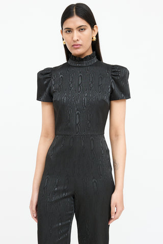Alice + Olivia Textured Mock Neck Jumpsuit
