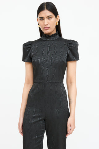Alice + Olivia Textured Mock Neck Jumpsuit