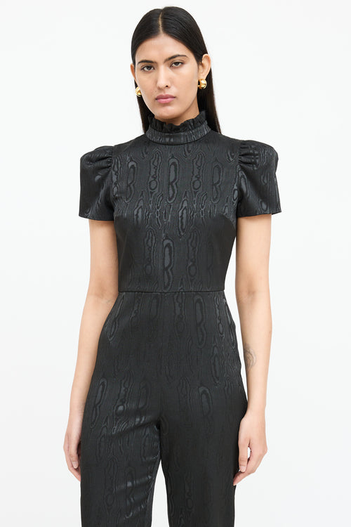 Alice + Olivia Textured Mock Neck Jumpsuit