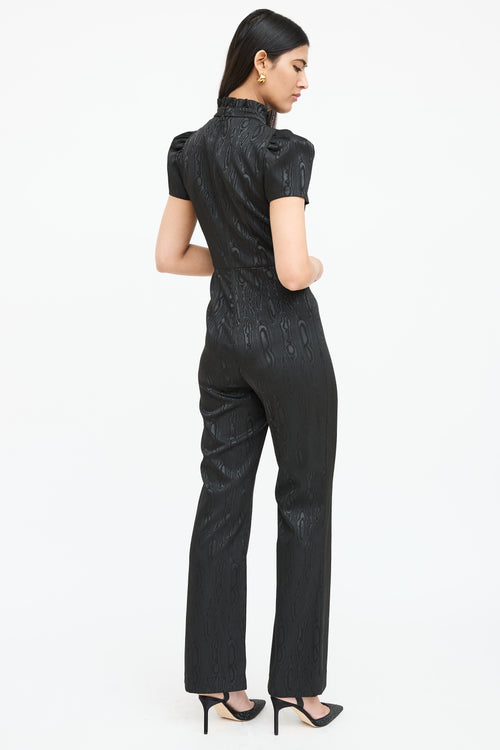 Alice + Olivia Textured Mock Neck Jumpsuit