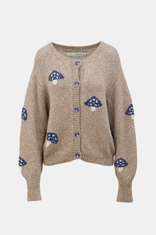 Alix Of Bohemia Mushroom Intarsia Cardigan