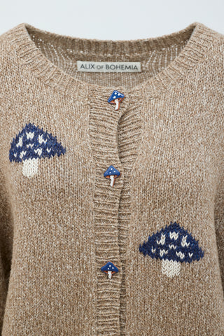 Alix Of Bohemia Mushroom Intarsia Cardigan