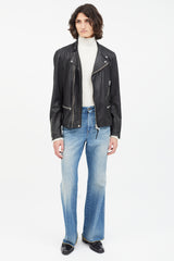 All Saints Black Gibson Leather Rider Jacket