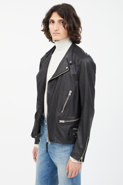 All Saints // Black Gibson Leather Rider Jacket – VSP Consignment