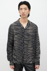 All Saints Grey & Black Patterned Shirt